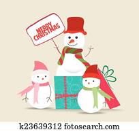 איש שלג, משפחה חג המולד, כרטיס