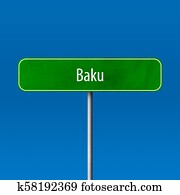 Baku - town sign, place name sign