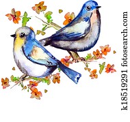 Cute birds for your design. watercolor Cute birds for your design. watercolor