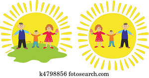 Happy family in house