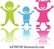 heiter, glücklich, kindern