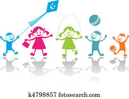 heureux, jouer, enfants