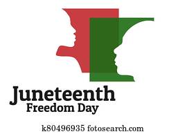 Juneteenth, June 19. Holiday concept. Template for background, banner, card, poster with text inscription. Vector EPS10 illustration.
