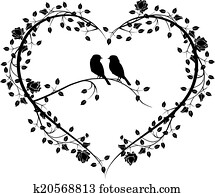 pássaros, com, um, coração, de, flores, 4