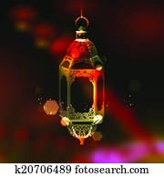 ramadan, kareem, (generous, ramadan), דש, עם, האר, מנורה