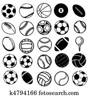 Set Ball sports icons symbols comic Set Ball sports icons symbols comic