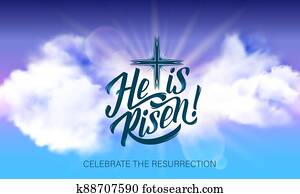 חג הפסחה, וקטור, פוסטר, עם, הוא, is, עלה, לאטארינג