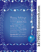 שמח, חופשות, דש, ב, הרבה, languages,, שלח, זה, ל, שלך, ידידים, כל, מעל, העולם, ו, הם, הבן, שלך, message,, וקטור, דוגמה