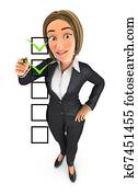 3d business woman checklist 3d business woman checklist