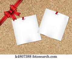 Cork bulletin board with ribbon 