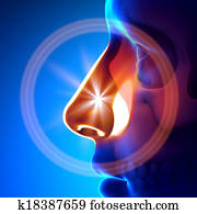 gelado, /, gripe, -, cheio, nariz