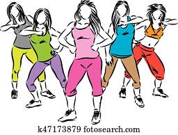group of dancers vector illustration group of dancers vector illustration