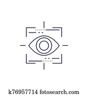 Machine vision, vector line icon