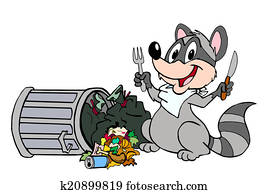 Raccoon Eating Garbage Raccoon Eating Garbage