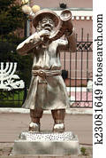 statue 'Rabbi with shofran' in Birobidzhan statue 'Rabbi with shofran' in Birobidzhan
