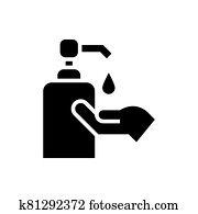 Use hand sanitizer icon on white background Use hand sanitizer icon on white background