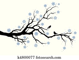 árvore inverno, ramo