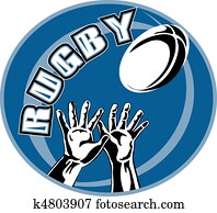 שחקן של ראגבי, שתי מעביר, לתפוס כדור