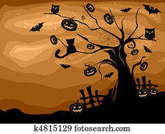 ハロウィーン 木 イラスト K Fotosearch