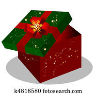A wrapped Christmas gift box Stock Illustration | bsc0008 | Fotosearch