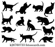 Silhouettes of cats Silhouettes of cats