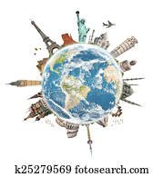 Travel the world monument concept Travel the world monument concept