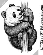 black and white engrave isolated panda vector illustration black and white engrave isolated panda vector illustration