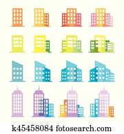 bürogebäude, symbol, vektor