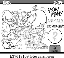 Numbers with cartoon animals Clip Art | k9632128 | Fotosearch