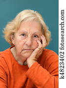 Senior woman sulking