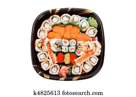 Sushi nigiri, mit, gebraten, aal, weiß, hintergrund, freigestellt Bild
