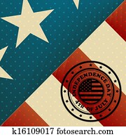 USA Flag and Independence day stamp USA Flag and Independence day stamp