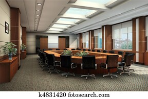 3d, rendering, ......的, a, 會議室