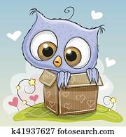 Birthday card with Cute Owl