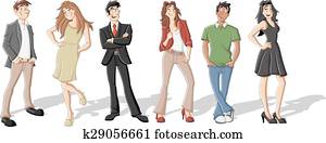 cartone animato, affari, peopl