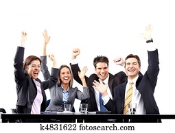 feliz, pessoas negócio, equipe