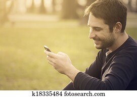 Man with smart phone Man with smart phone