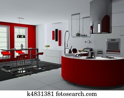 modernes, kueche, innere