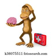 monkey with brain monkey with brain
