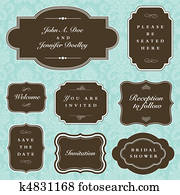 Vector Wedding Frame Set