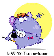 éléphant, dans, a, chapeau, et, nœud papillon