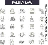Family law line icons for web and mobile design. Editable stroke signs. Family law outline concept illustrations Family law line icons for web and mobile design. Editable stroke signs. Family law outline concept illustrations