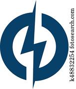 kreis, blitzschraube, logo, design. kreis, blitzschraube, logo, design.