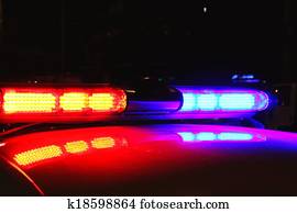 Police lights by night Police lights by night