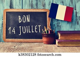 texto, bon, 14, juillet, feliz, 14th, de, julho, em, francês