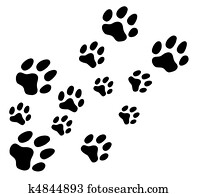Vector paw prints Vector paw prints