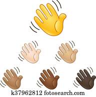 Waving hand sign emoji Waving hand sign emoji