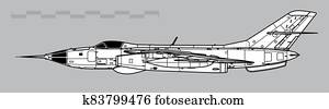 Yakovlev Yak-28I Brewer-C. Outline vector drawing Yakovlev Yak-28I Brewer-C. Outline vector drawing