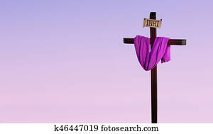 עובר, תלה, ב, סגול, מציג, lenten, תבל