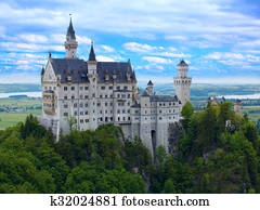 Castle Neuschwanstein in Bavarian Alps Castle Neuschwanstein in Bavarian Alps